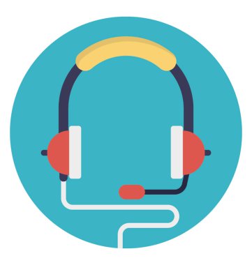 Bir kulaklık ile mikrofon ses aygıtı sembolik