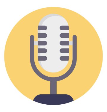 Mikrofon düz tasarım simgesi 