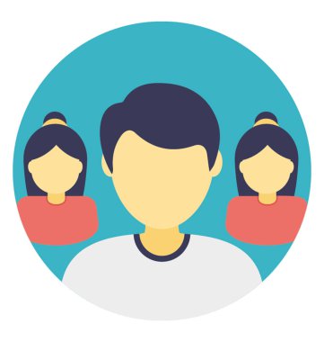 Bir grup insan düz simgesi tasarım
