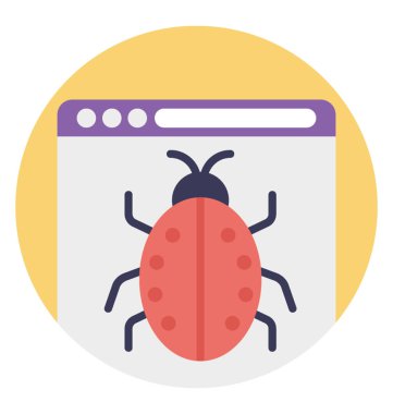 Bir web ekran hata gösteren uygulama virüs ile