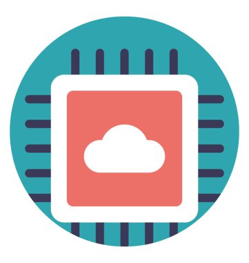 Düz simgesi tasarım bir bulut bilgi işlem