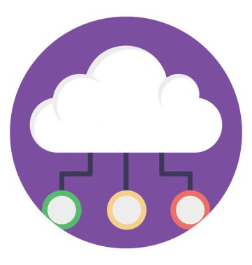 Bir bulut ağının düz simgesi tasarım