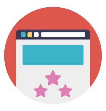 Düz stil favori web sitesinin kavramsal simgesi 