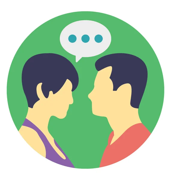 Male Female Avatar Showing Couple Communicating — Stock Vector