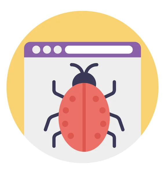 Web Képernyőt Bug Találat Alkalmazás Vírus — Stock Vector