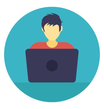 Dizüstü bilgisayarda çalışan bir erkeğin teknoloji uzmanı olduğunu 