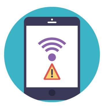 WiFi sinyal ve mobil ekran, wifi hata ünlem hatası