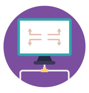 Düz vektör simgesi dizüstü kullanarak dns sunucularına bağlanma