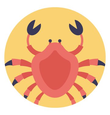 Gezinme yengeç düz tasarım simgesi 