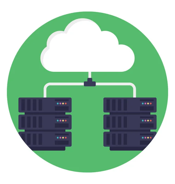 Cloud Computing Länkade Till Server Servern Molnsäkerhetskopiering — Stock vektor