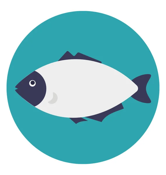 可爱的水生卡通鱼平面设计图标 — 图库矢量图片