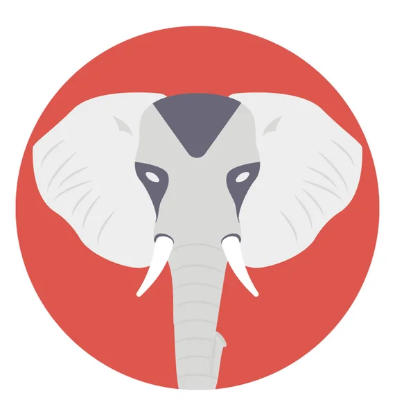 Слон Дуже Великий Рослинний Ссавець Довгими Вигнутими Товками Слонової Кістки — стоковий вектор