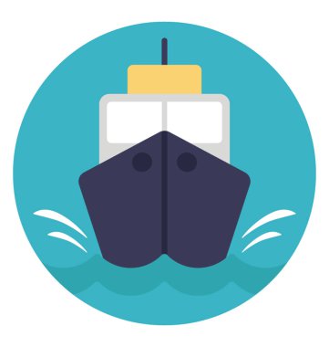 Yolcu gemisi düz simgesi tasarım, cruise gemi veya cruise liner