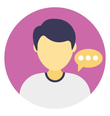 Konuşma balonu, konuşan düz simgesi adam