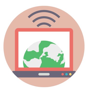 Bir dizüstü bilgisayar kablosuz ağa bağlı 