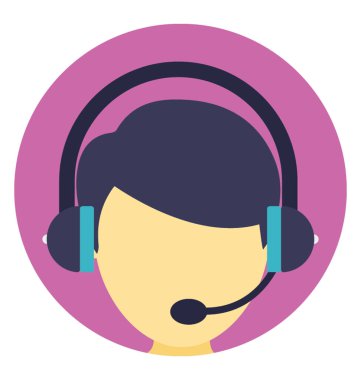 Kulaklık, telefon operatörü veya müşteri temsilcisi olan bir kişi