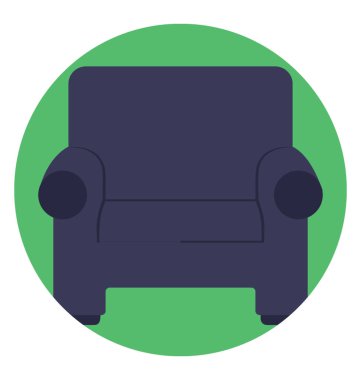 Mobilya, koltuk düz simgesi tasarım bir parçası