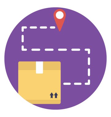 Sevkiyat yeri kavramı sunan bir karton adres işaretçisi