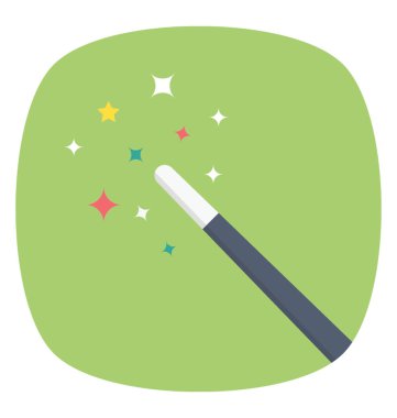 Yıldız ışıltı ile sihirli değnek simgesi 