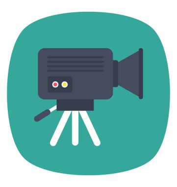 Video kamera düz simgesi tasarım kaynak film yapım ve video kaydı