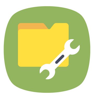 Somun anahtarı, klasör tercihleri simgesi ile klasör 