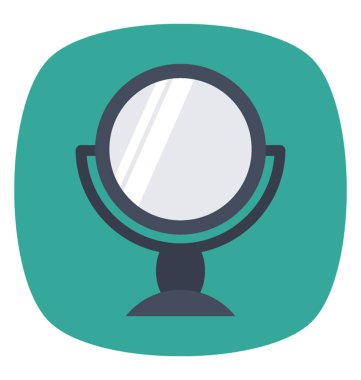 Bir retro ayaklı ayna düz vektör simgesi 