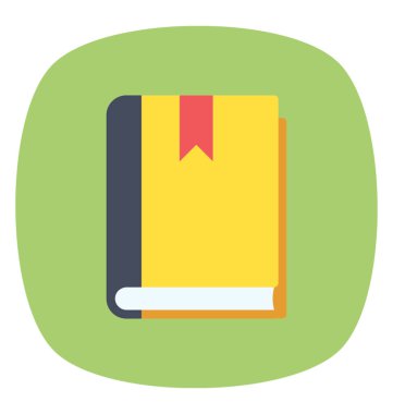 Düz simgesi tasarım eğitim kavramı, kapalı kitap