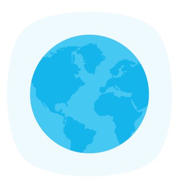 Küresel dünya modeli, earth gezegen simgesini