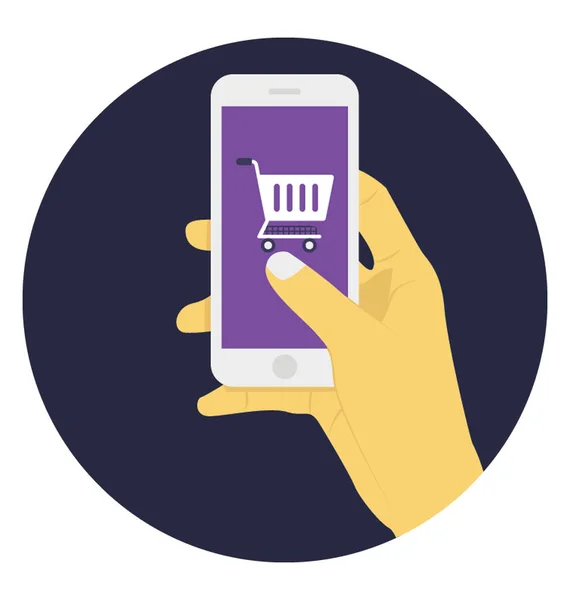Nakupování Prostřednictvím Mobilní Obchodní Aplikace Obchod — Stockový vektor