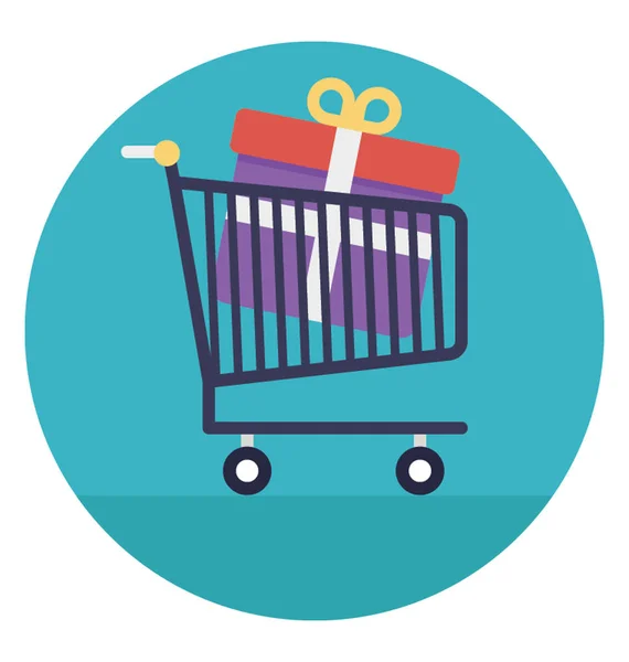 Icon Design Shopping Cart Showing Online Shopping Ecommerce — Stock Vector