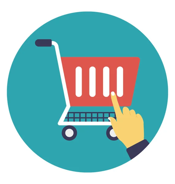 Icon Design Shopping Cart Showing Online Shopping Ecommerce — Stock Vector