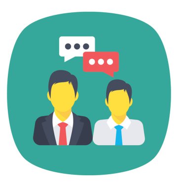 İki kişi ile sohbet kabarcıklar, konuşma kavramı