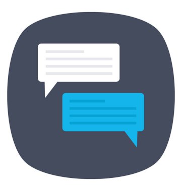 Sms ve sohbet basit düz simgesi 