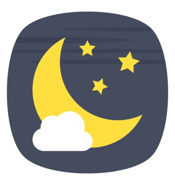 Hilal ve yıldız ile gece gökyüzü