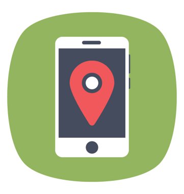 Konum işaretçisi genel kavram-in gps Web sitesi sunan mobil ekran