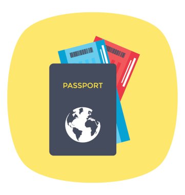 Pasaport ve biniş kartı hava seyahat için 