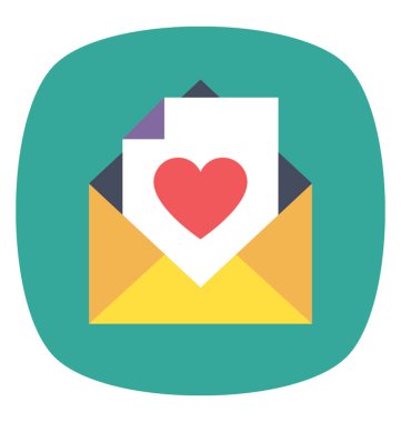 Kalp işareti gösteren aşk mektubu konsepti ile zarf 