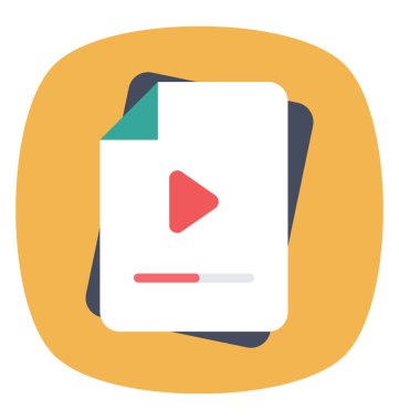 bir video klibin düz vektör simgesi tasarım