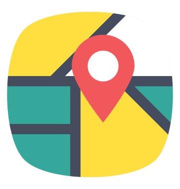 Bir kağıt harita göstergesi, adres gezinti kavramı ile