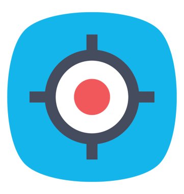 Merkezi odak noktası düz simgesi