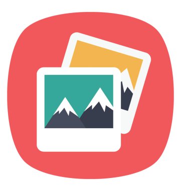 Resmi bir resim galerisi, görüntü düz simgesi