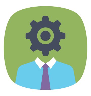 Başarılı bir işadamı kavramı gösterilen karikatür yüz bir kişi avatar