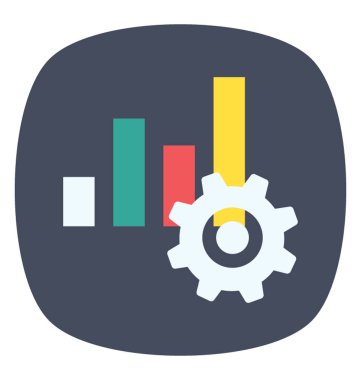 İçerik yönetimi temsil eden karikatür içeren bir çubuk grafiği