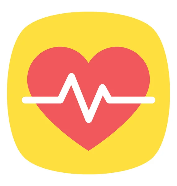 Cuore Con Frequenza Cardiaca Concetto Cardiogramma — Vettoriale Stock