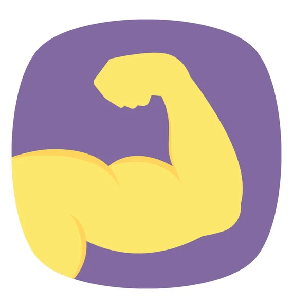 Muskulösa Starka Biceps Platt Ikon Design — Stock vektor