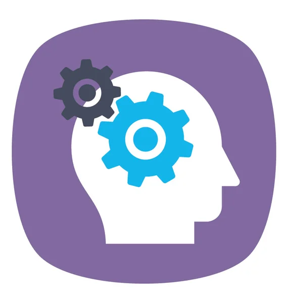 Cogwheels Human Mind Presents Brainstorming — Stock Vector