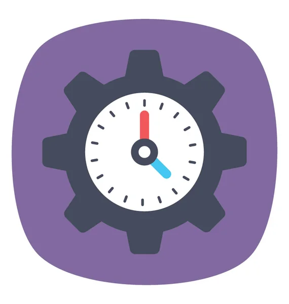 Klockan Kugghjulet Symboliserar Produktivitet Och Tidsplanering — Stock vektor