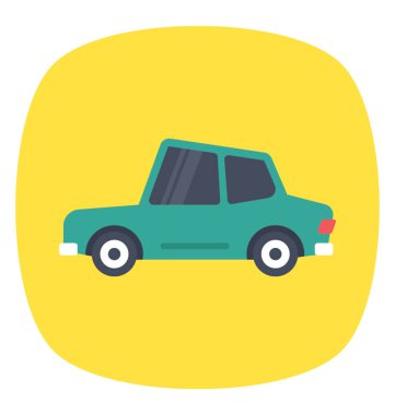 Bütün gün araba vektör simge Vintage düz