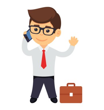 Genç işadamı smartphone üzerinde arama yapma 