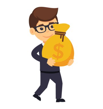 Para çuval, tutan bir çizgi film karakteri bir yatırımcı olabilir 